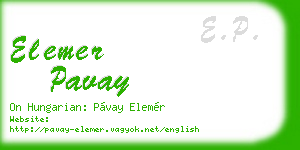 elemer pavay business card