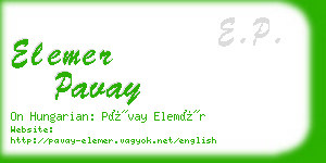 elemer pavay business card